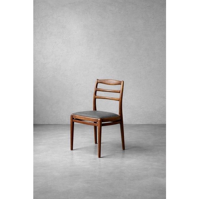 Mid-Century Modern Danish Teak & Grey Fabric Chairs, 1960s, Set of 4 For Sale - Image 18 of 18