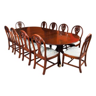 Antique George III Regency Dining Table and Dining Chairs, 18th Century, Set of 11 For Sale