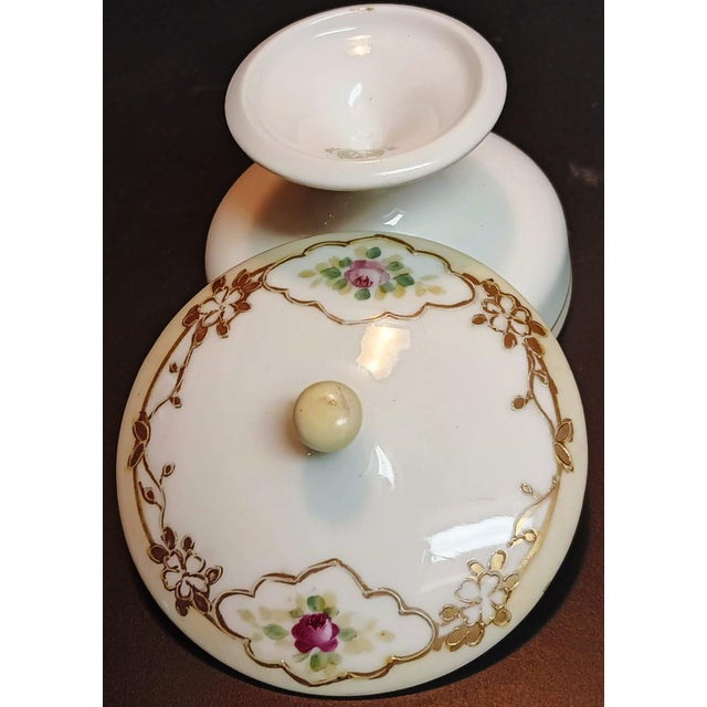 Antique Nippon Morimura 1891~1921 Button, Trinket, Porcelain Pedestal Dish. For Sale - Image 11 of 18