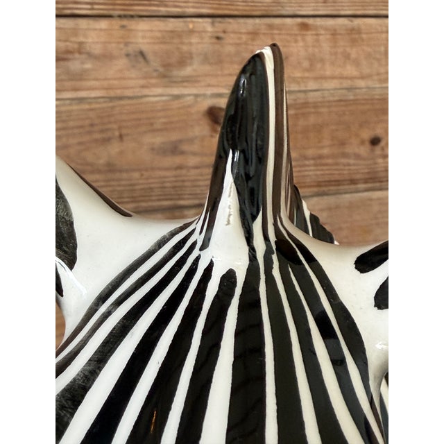 Mid-Century Modern Large Vintage Tilso Japan Ceramic Zebra Figurine For Sale - Image 3 of 12
