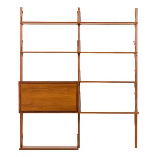 Wall Unit with Bureau and Desk Shelf by Poul Cadovius for Cado, 1960s For Sale