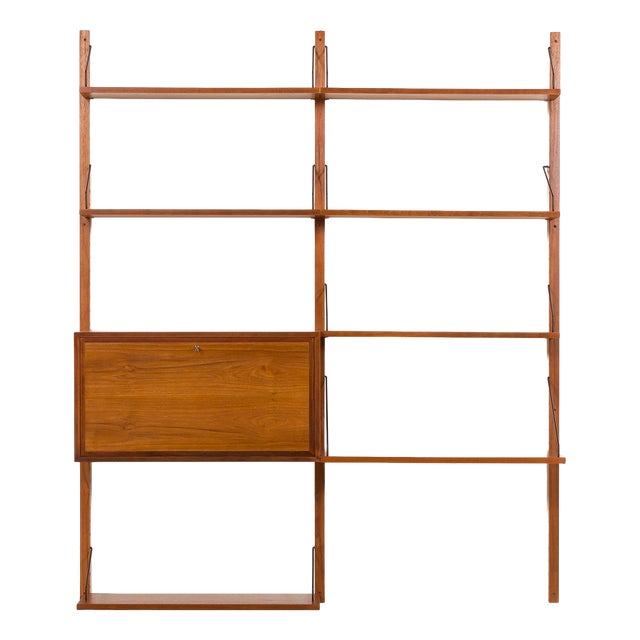 Wall Unit with Bureau and Desk Shelf by Poul Cadovius for Cado, 1960s For Sale