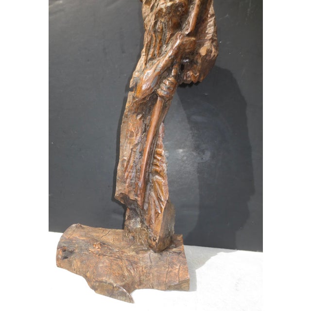 Brutalist Moses Olivewood Carving by Ezra For Sale - Image 3 of 8