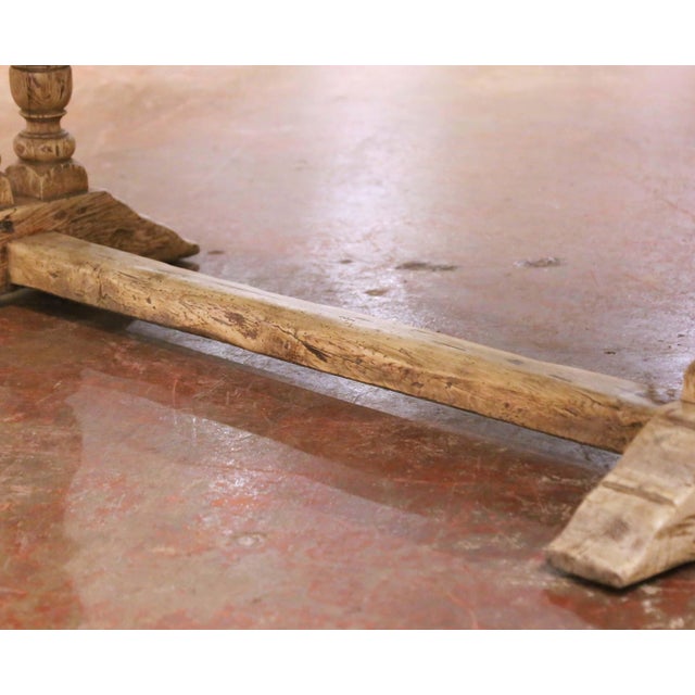 Wood 19th Century French Bleached Oak Single-Plank Refectory Table With Baluster Legs For Sale - Image 7 of 9