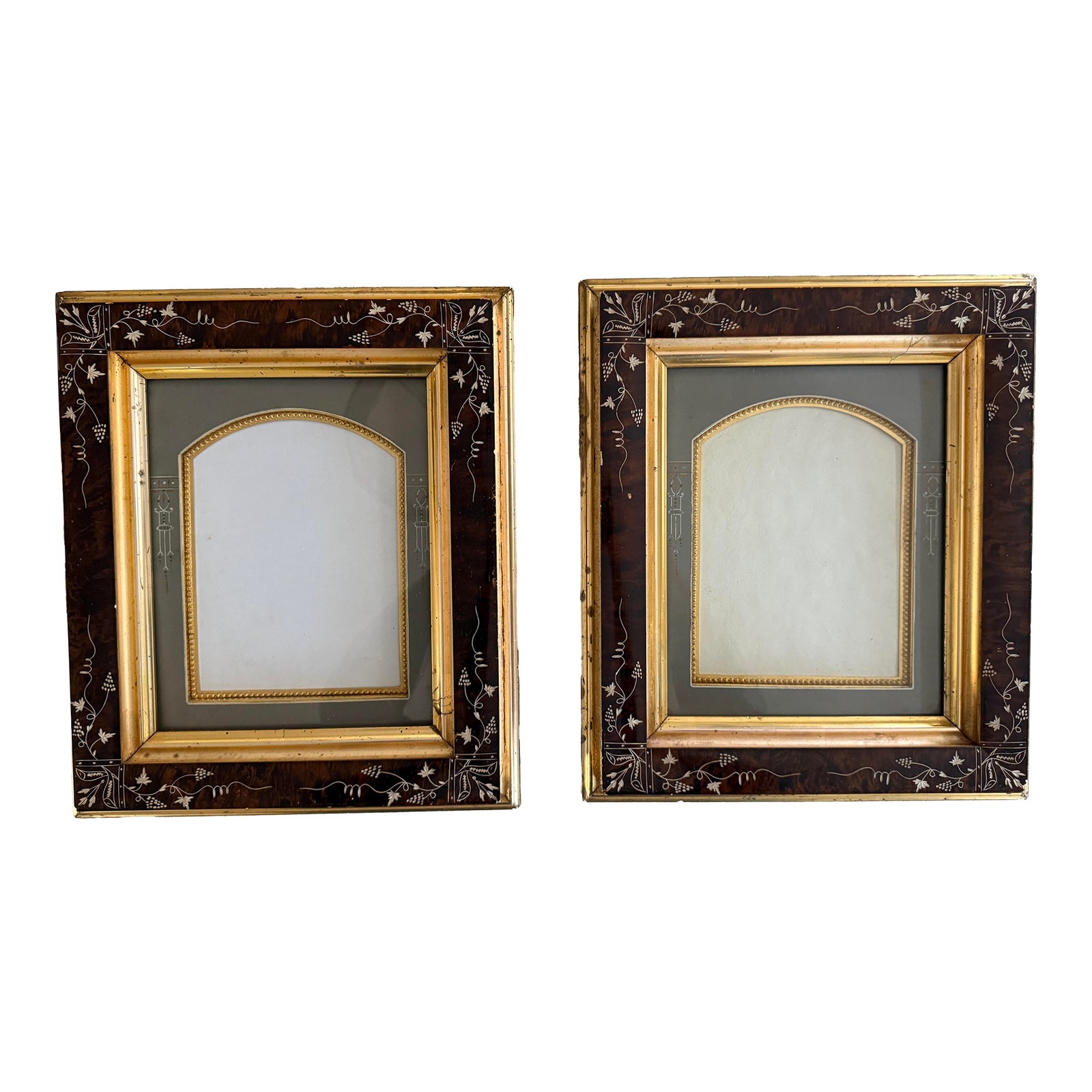 Antique Picture Frames With Original Patent Label, Gold Ornamented ...