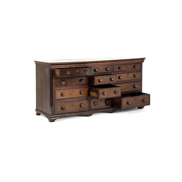 Large Bank of Georgian Oak Drawers For Sale - Image 3 of 13