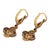 1910s 1910's Pair of Edwardian Diamond Sapphire 18k Yellow Gold Drop Earrings For Sale - Image 5 of 6