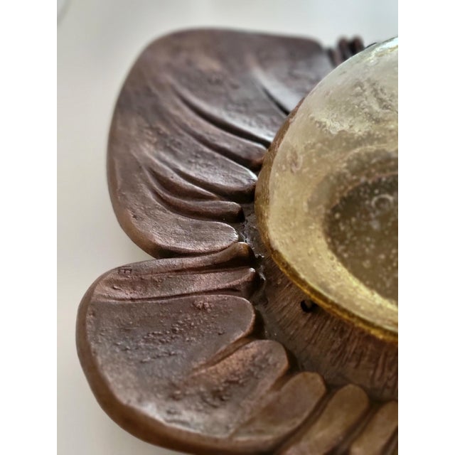 Monumental Sculptural Bronze Wall Lamp 1960s For Sale - Image 15 of 17