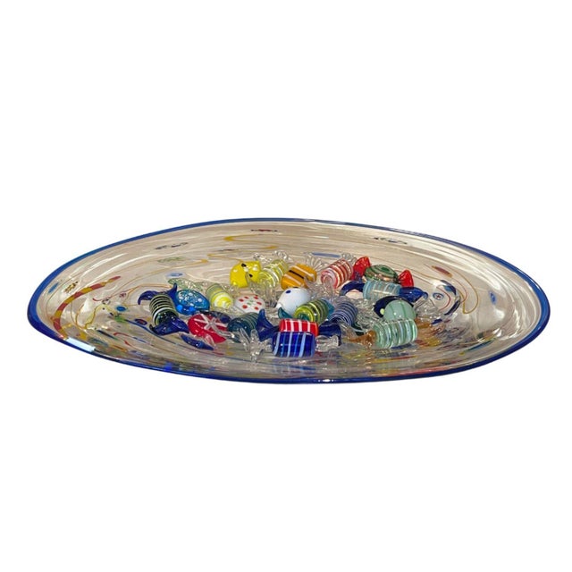 Set of 22, 1970's Ursa Major France Millefiori Plate With Italian Murano Glass Candies. For Sale - Image 13 of 14