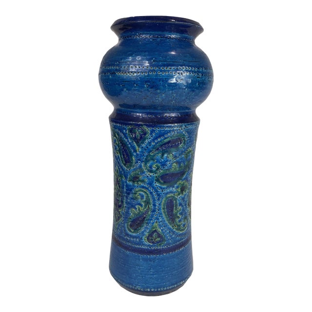Vintage Large Paisley Bitossi Vase For Sale
