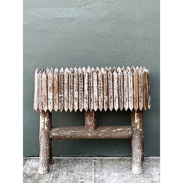 Mid 20th Century Vintage Patinated Wood Box Planter For Sale - Image 5 of 12