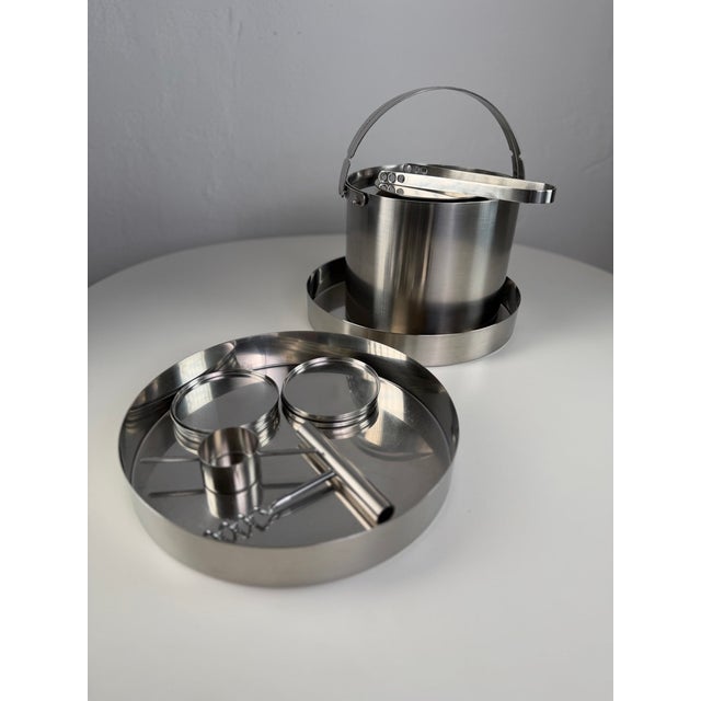 Danish Cylinda-Line Bar Set in Stainless Steel by Arne Jacobsen for Stelton, 1970s, Set of 12 For Sale - Image 10 of 10