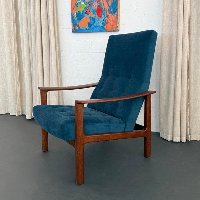 Wood 1960s Scandinavian Modern Oak High-Back Recliner Lounge Chair For Sale - Image 7 of 9