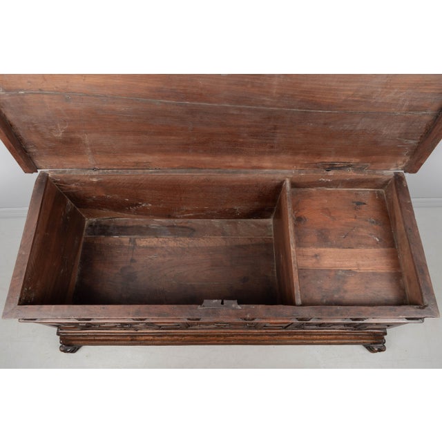 Italian Baroque Cassone Marriage Chest, Solid Walnut, Circa 1700-1730 For Sale - Image 10 of 10
