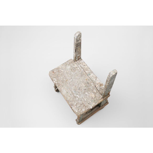 Industrial Rustic Stool with Patina, France, 1900s For Sale - Image 10 of 13