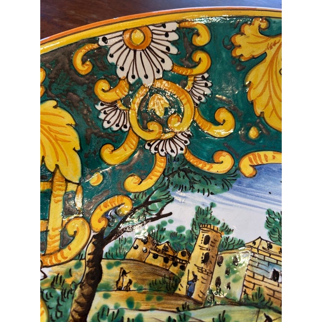 Ceramic 1950s Large Oval Italian Giacomini Ceramic Platter Wall Art For Sale - Image 7 of 8