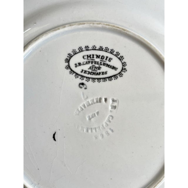 White Antique Jb Cappellemans Pearlware Child’s Plate, Children Playing 1847-1870 For Sale - Image 8 of 10