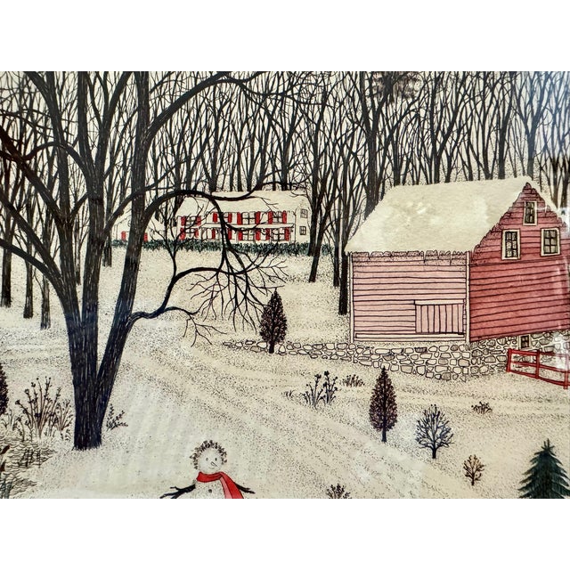 American Mid 20th Century Cuca Romley Winter Solstice Hand Colored Etching Signed Limited Edition Framed For Sale - Image 3 of 11