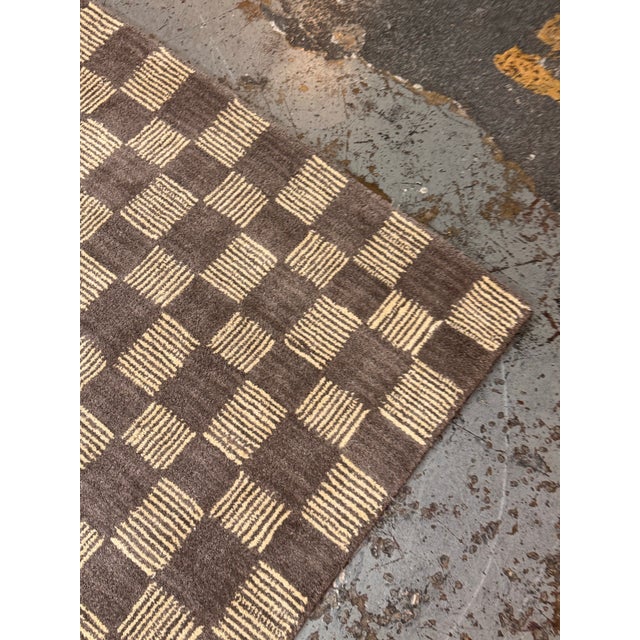 Textile 8ft 6in × 11ft 7in Contemporary Checkered Hand Tufted Wool Area Rug For Sale - Image 7 of 12