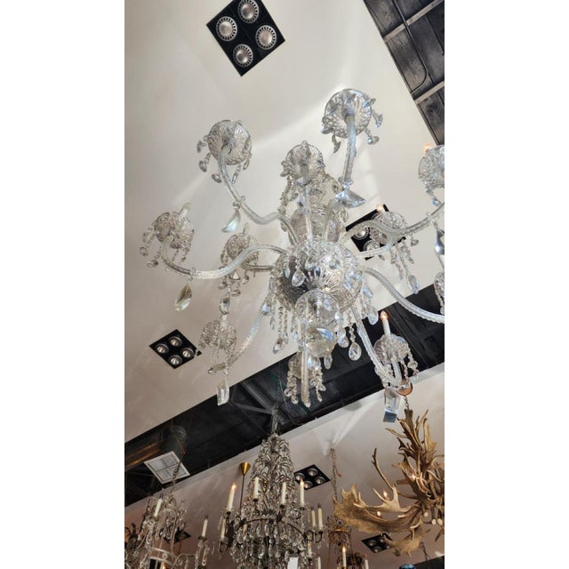 Mid 20th Century Mid 20th Century Chandelier With Czechoslovakia Crystal For Sale - Image 5 of 6