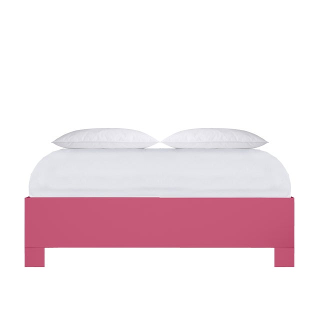 Wood Liam Platform Bed Queen - Pink For Sale - Image 7 of 12