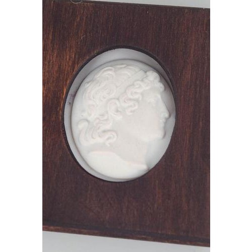 Meissen Biscuit plaque, c. 1970s. Small relief plaque in white biscuit porcelain with double-sided classical profile...