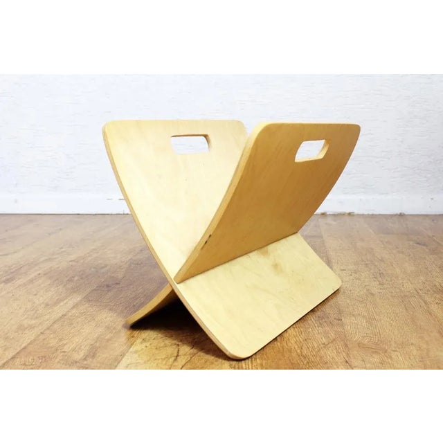 Curved Plywood Magazine Rack, 1980s For Sale - Image 12 of 12