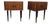 Vintage Walnut Clad Nightstands with Glass Tops, 1960s, Set of 2 For Sale