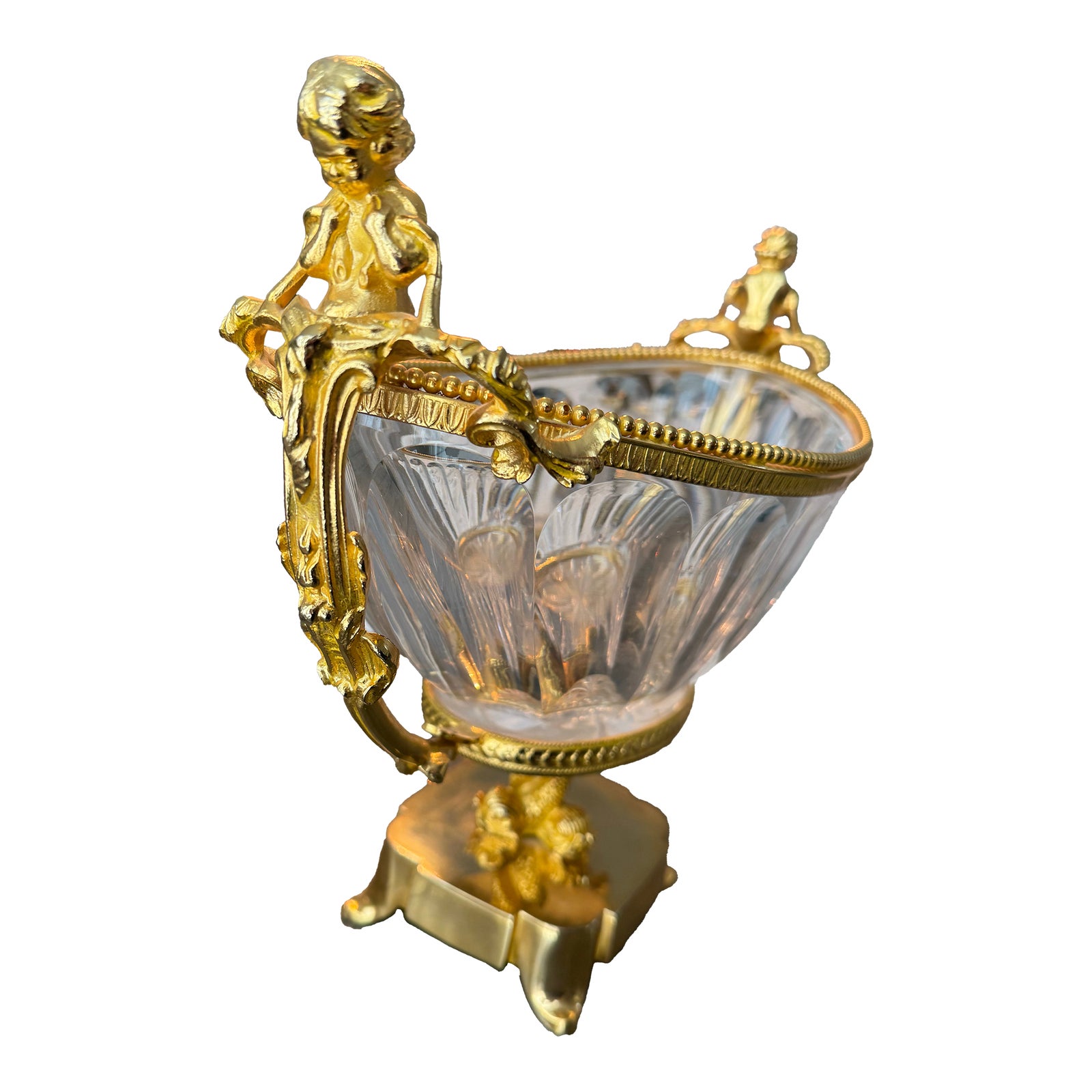 BRUNEL フルーツオブジェ　銀＆金メッキ　置物 Signed “Martin Benito” French Empire-Style Gilt Bronze & Crystal