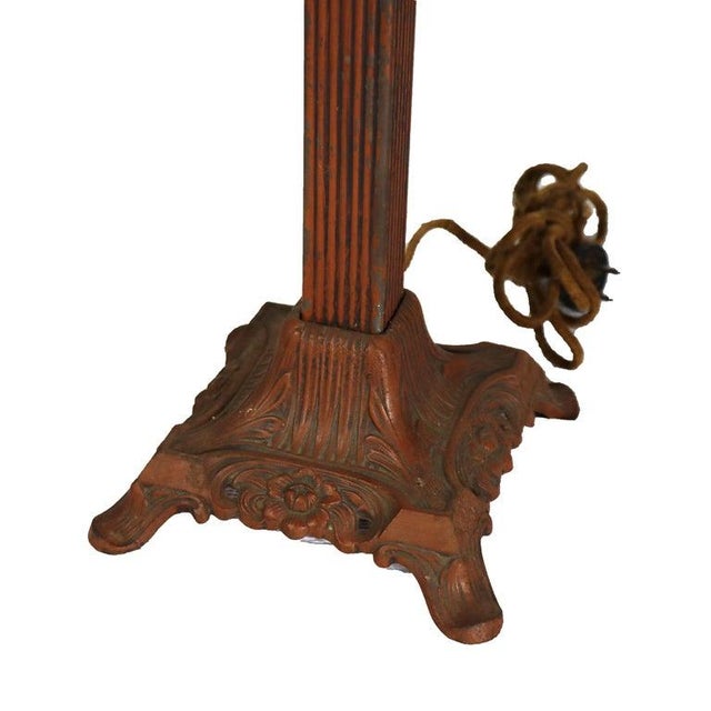 Arts & Crafts Arts & Crafts Bradley & Hubbard Style 8-Panel Slag Glass Table Lamp C1920 For Sale - Image 3 of 10