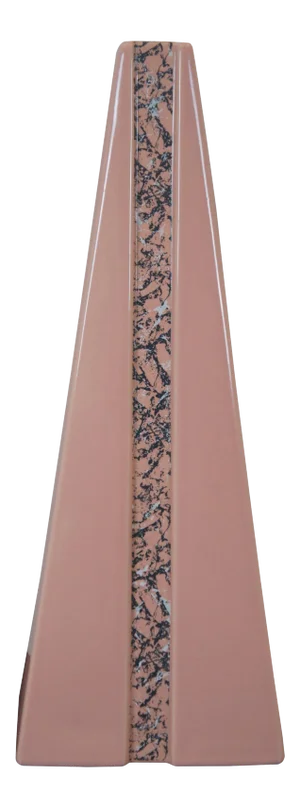Mid 20th Century Haegar Pottery Art Deco Style Pink Ceramic Marbled Pyramid Mantel Vase Urn