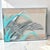 Vintage abstract art, lucite shadow box with floral and mountain scenery. Post modern art style, perfect for any vintage...
