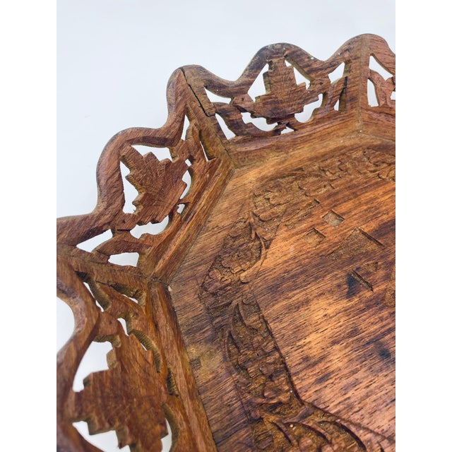 Indian Wooden Tray, 1975 For Sale - Image 9 of 10