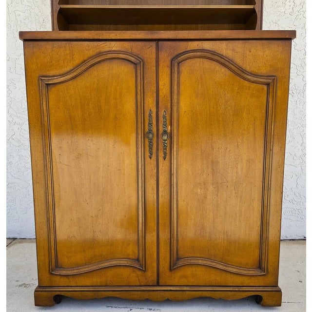 Wood 1930s Karges Country French Walnut Pullout Folding Service Bar For Sale - Image 7 of 18