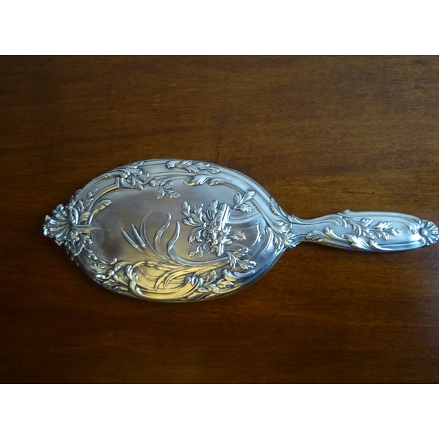 Silver Hand Mirror, 1890s For Sale - Image 4 of 18