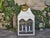 Mid 20th Century White Painted Metal Lantern with Glass Panels and Pagoda Top, USA Wired For Sale - Image 4 of 8