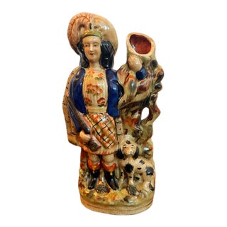 Vintage Scottish Ceramic Figure Spill Vase For Sale
