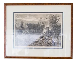 Late 20th Century "Last Day of Harvest" Reproduction Print After Winslow Homer, Framed