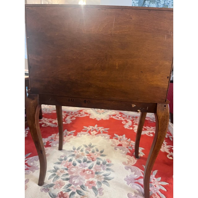Mid 20th Century Vintage Davis Cabinet Co. Solid Wood Chippendale Style Slant Front Secretary Desk For Sale - Image 5 of 5