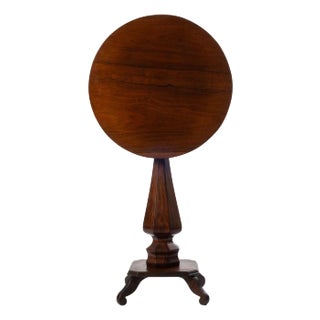 19th Century Empire Rosewood Tilt Top Wine Table For Sale