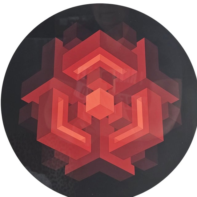 Red Brian Halsey "Centrion" Signed & Framed Serigraph – Limited Edition 5/40 For Sale - Image 8 of 12