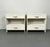 Modern Pair Custom Linen Wrapped Open Commodes, Chests, Nightstands, White, American For Sale - Image 3 of 18