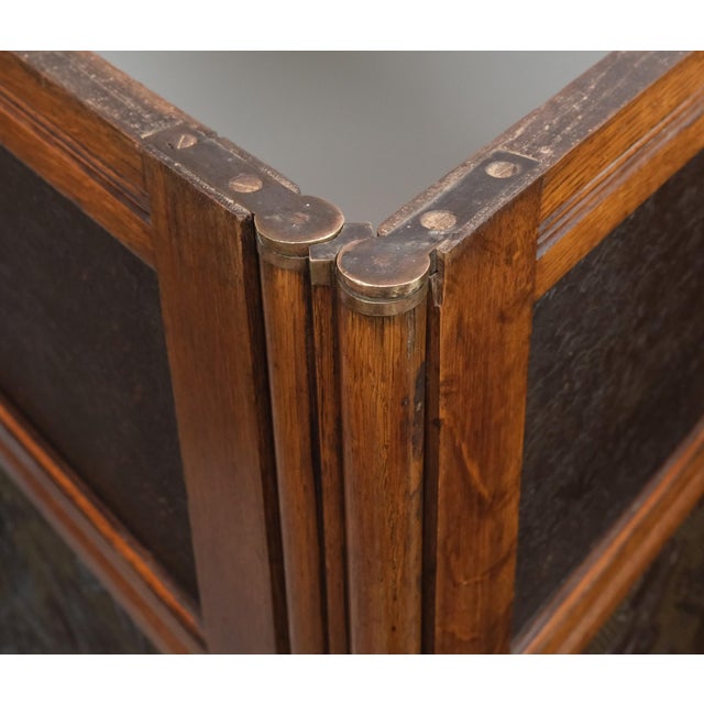 Arts and Crafts Oak Room Divider with Botanical Motifs Panels, 1890s For Sale - Image 12 of 18