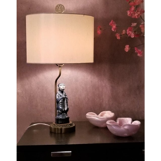 Pair of Vintage Chinese Zodiac Porcelain Figurine Lamps Asian