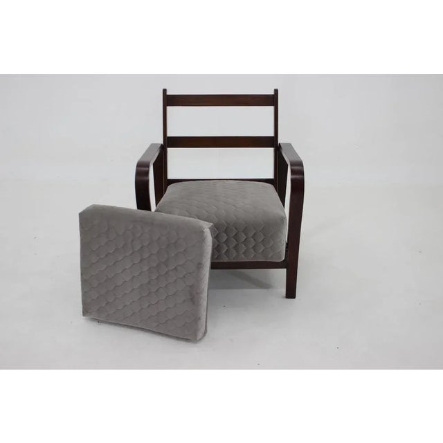 Art Deco Czechoslovakian Armchair, 1940s For Sale - Image 6 of 9