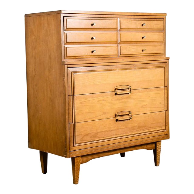 1960s La Period Furniture Mid Century Modern Solid Wood 5 Drawers Ash Chest of Drawers Chairish