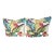 Pair Large Vintage Tropical Floral & Leaf Barkcloth Pillows For Sale
