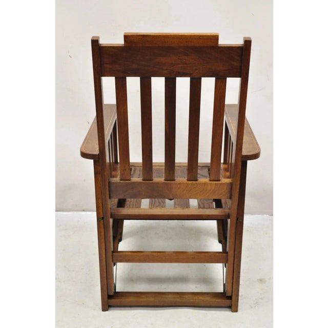 Antique Edwardian Mahogany Mechanical Reclining Slatted Morris Lounge Arm Chair For Sale - Image 10 of 12