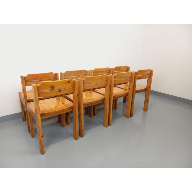 Vintage Scandinavian Pine Chairs by Ilmari Tapiovaara for Asko, 1970s, Set of 8 For Sale - Image 9 of 18
