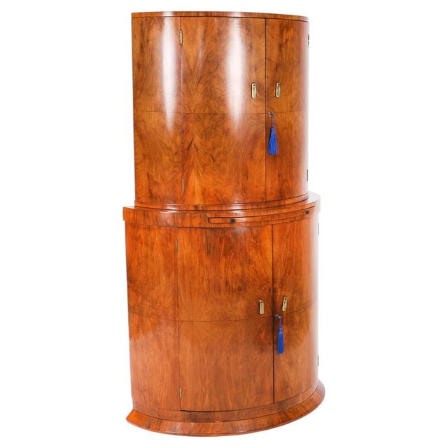 Antique Art Deco Burr Walnut Cocktail Cabinet from Hille, 1920s For Sale - Image 18 of 18